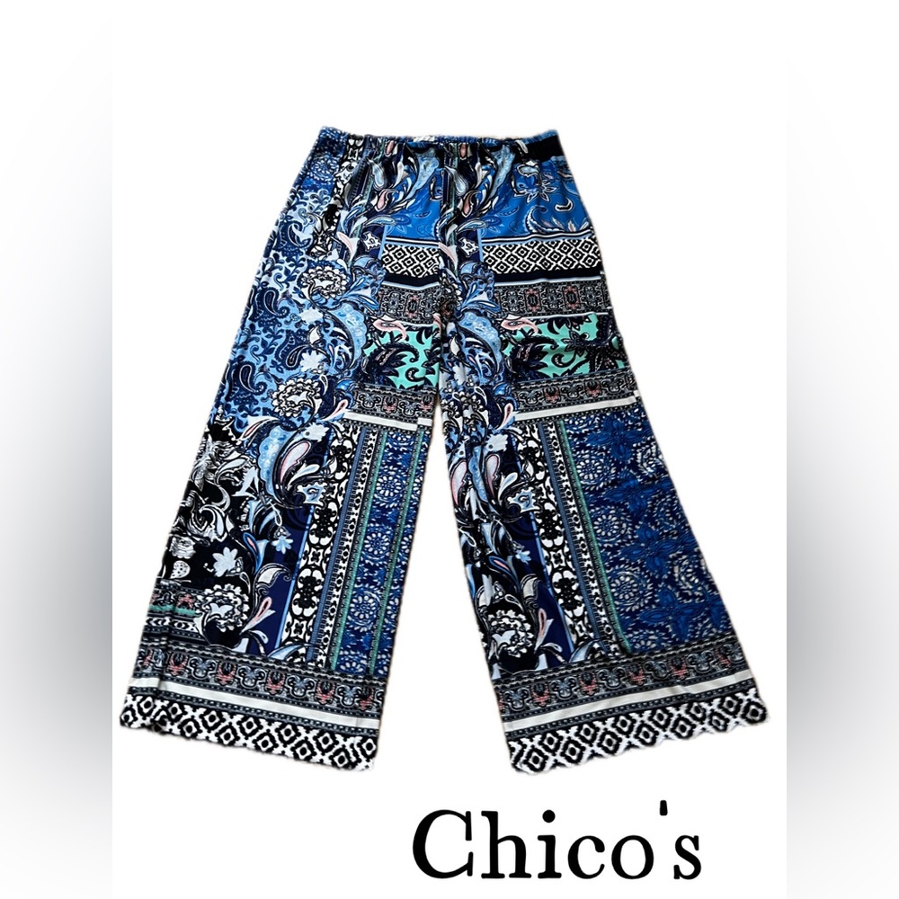 B15 Chico's Multi-Color Patterned Women’s Pants Size 2(L)